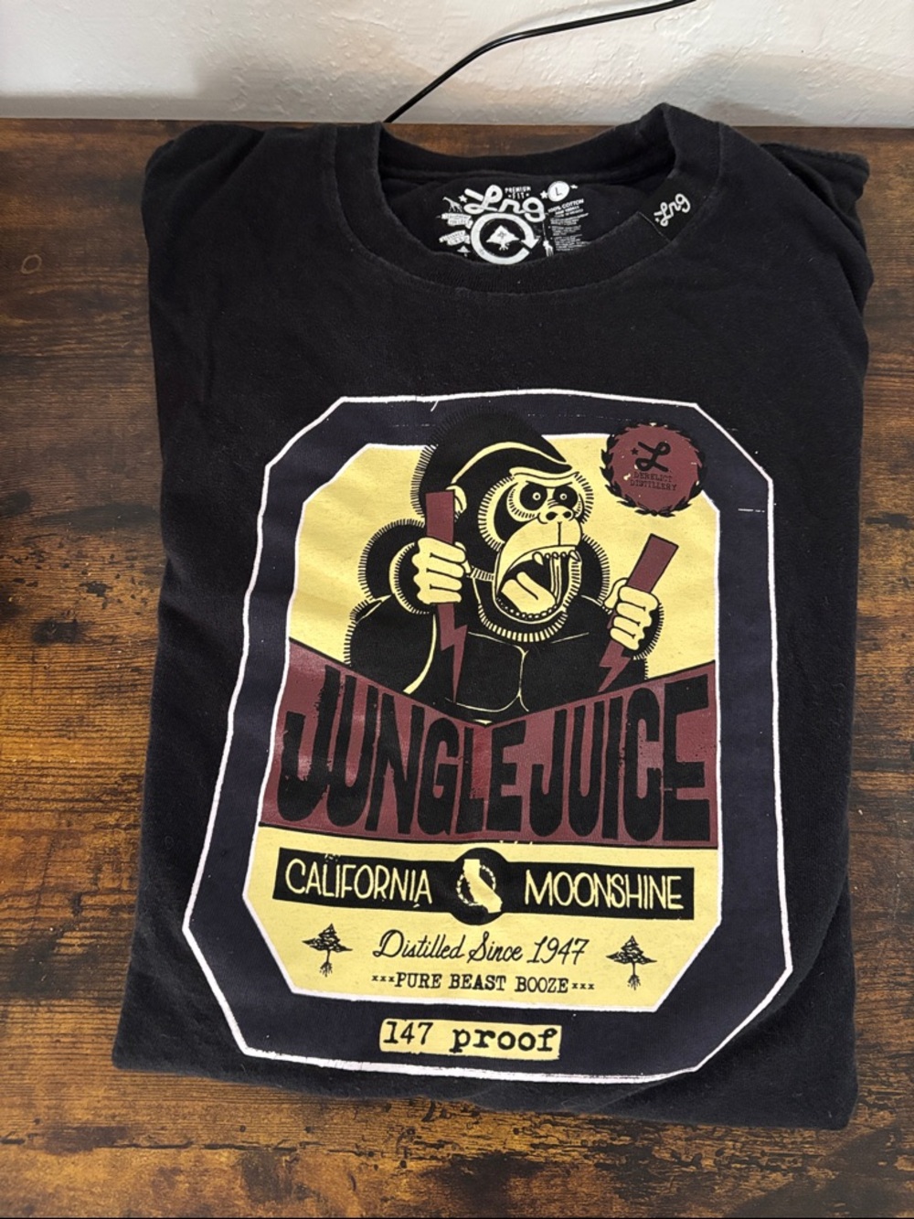 Lrg Black Jungle Juice Graphic Tee with Yellow and Maroon Print
